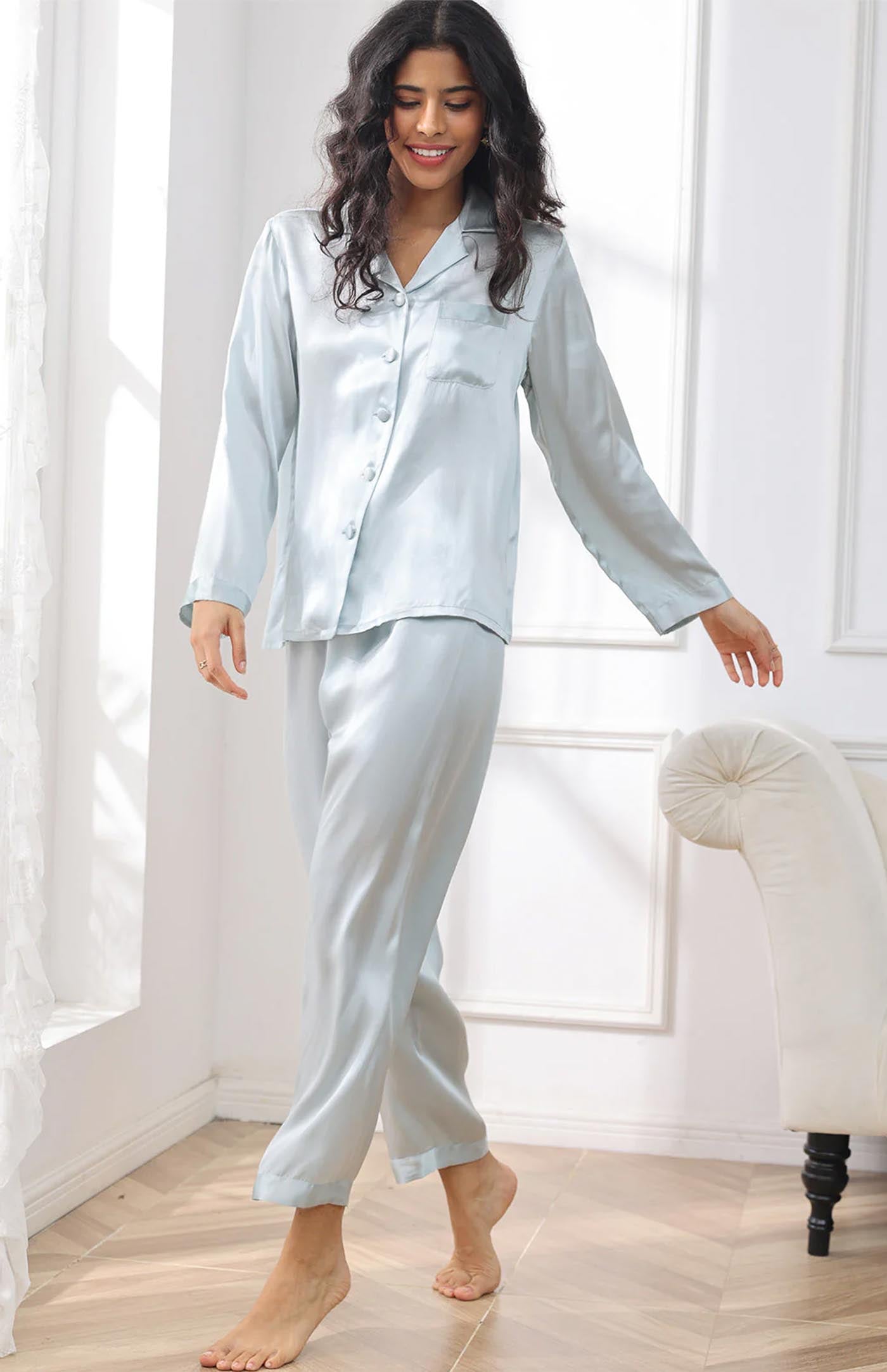 Baby Blue | Satin Loungewear Set Women