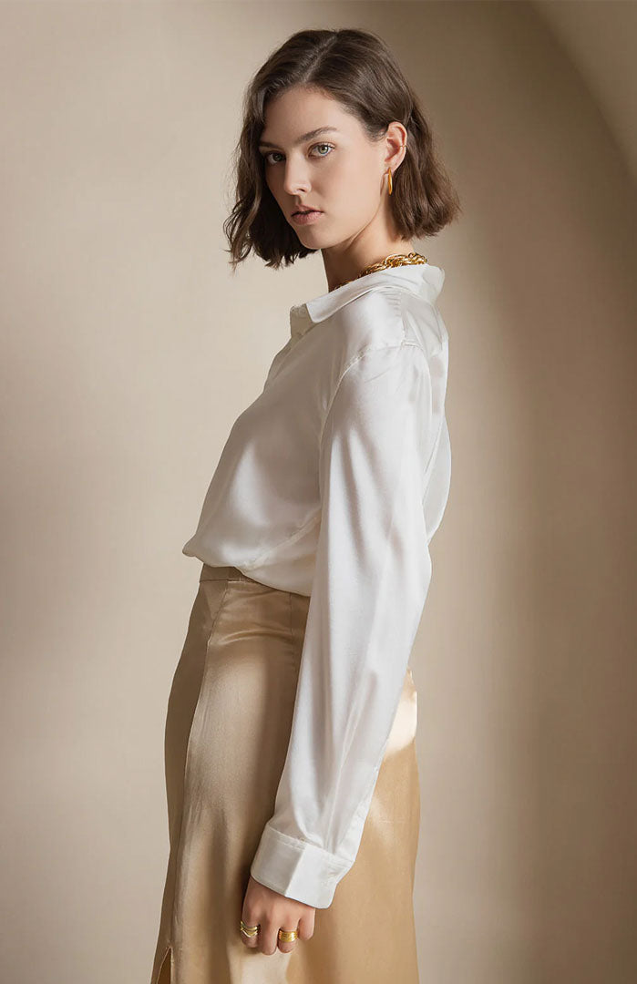 White Wins | Classic Satin Shirt