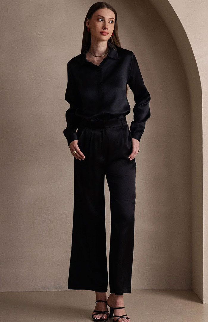Black Berry | Classic Satin Shirt
