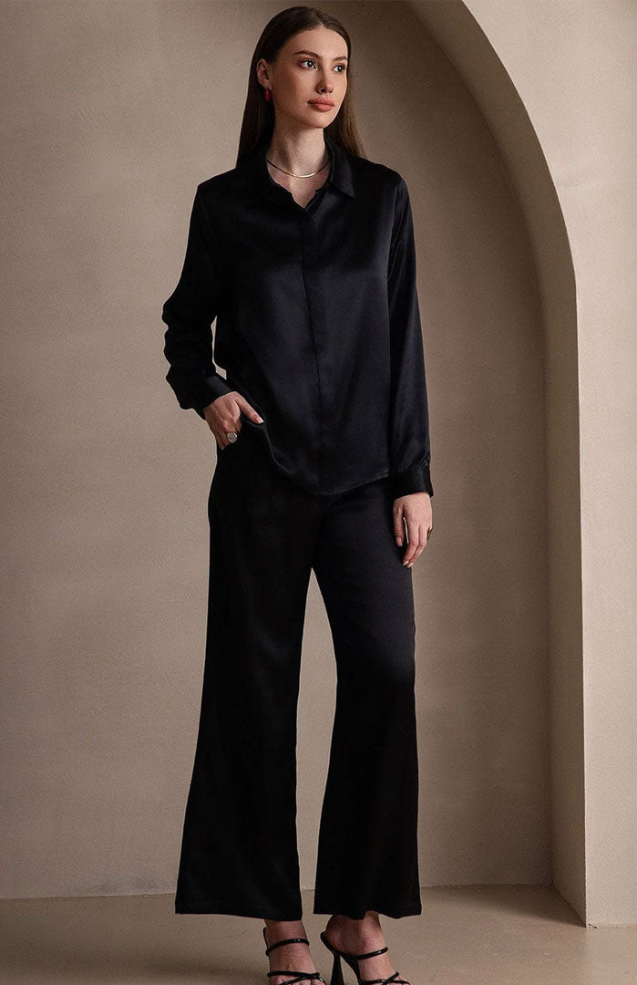 Black Berry | Classic Satin Shirt