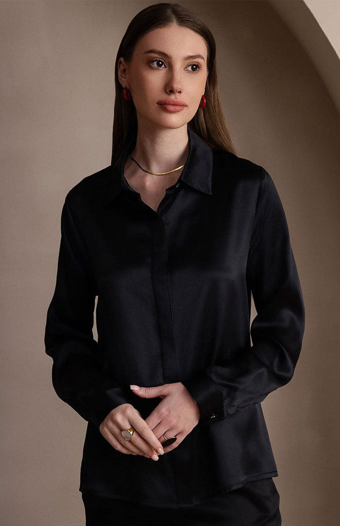 Black Berry | Classic Satin Shirt