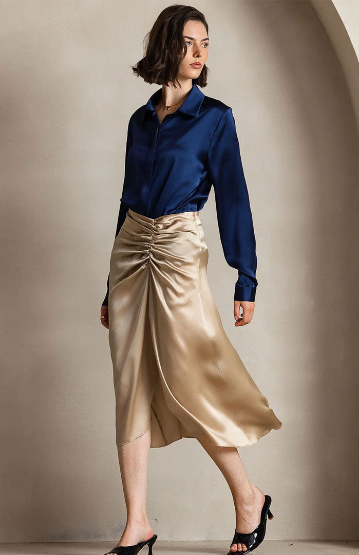 Cobalt Charm | Classic Satin Shirt