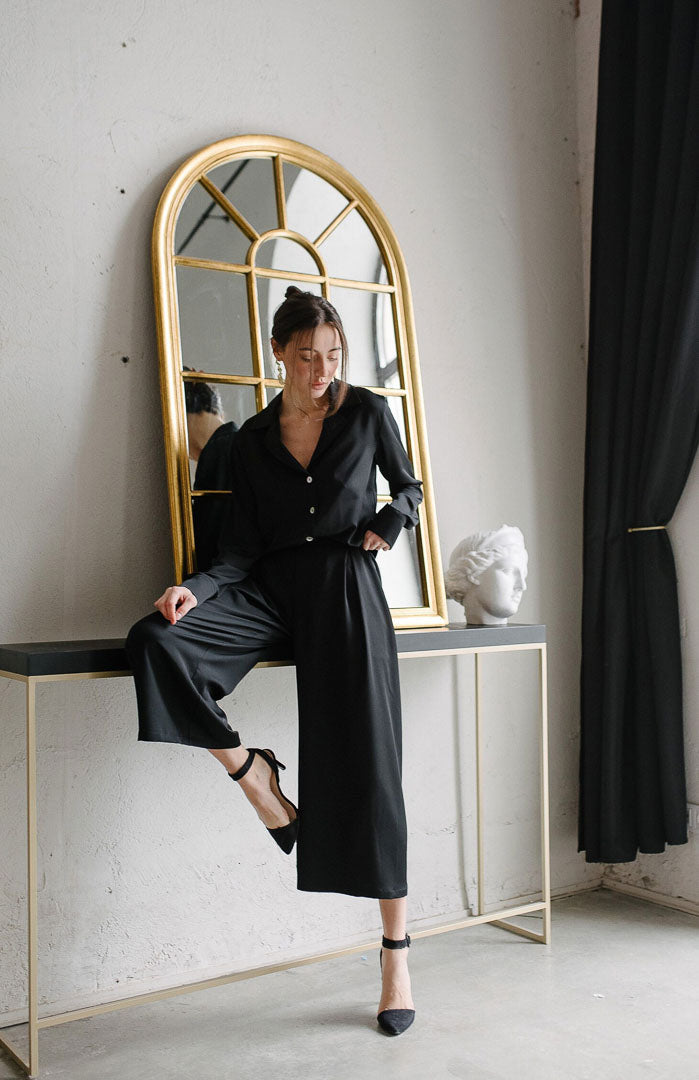 Midnight Muse | Luxury Black Satin Co-ord Nightwear