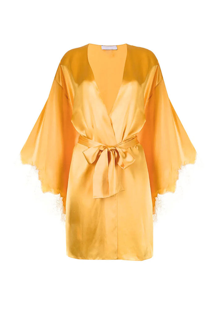 Gilded Desire – Luxury Satin Lace Robe for Women