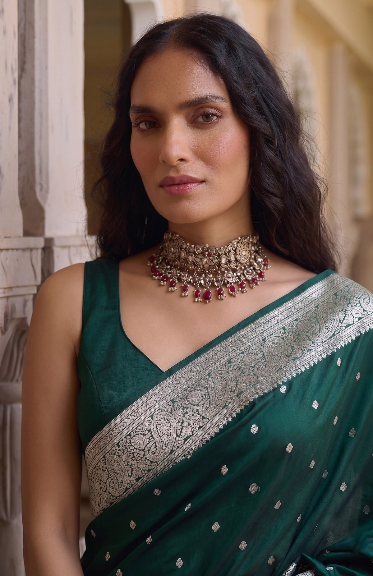 Rajkumari Vanshree | Handwoven Mashru Katan Banarasi Saree