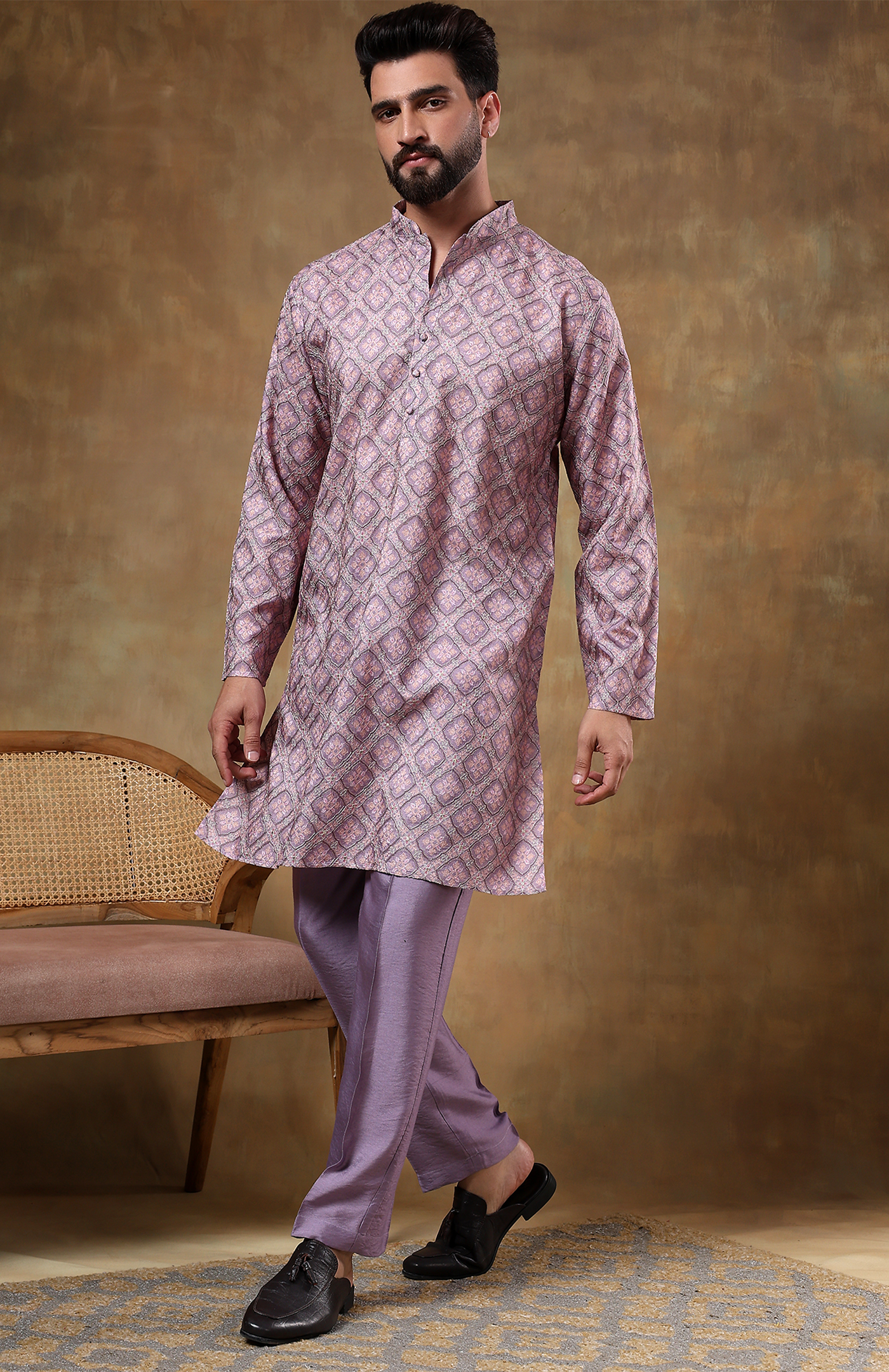 Mauve Utsav | Chanderi Cotton Silk Kurta