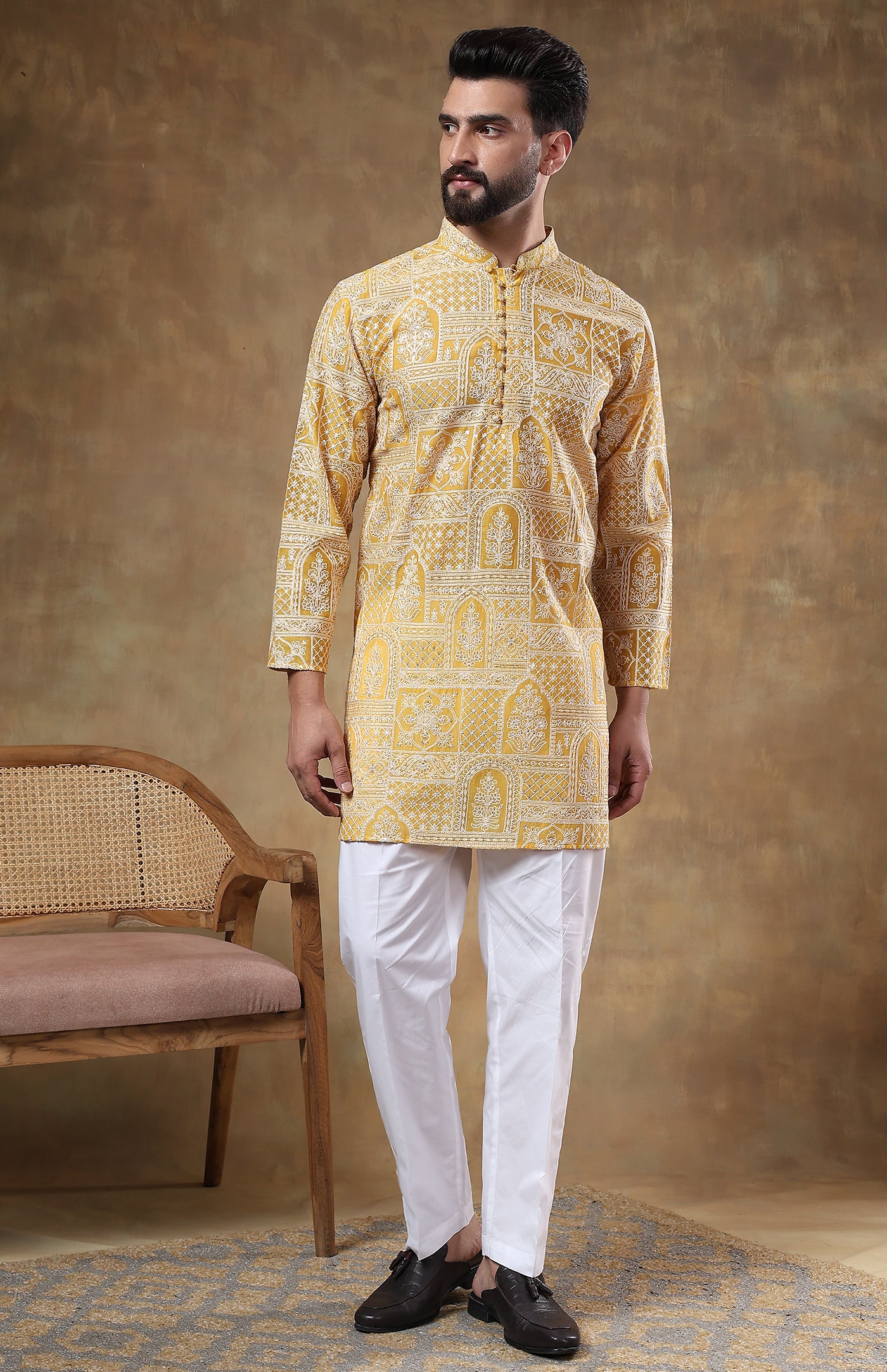 Kesari Kundan | Chanderi Cotton Kurta