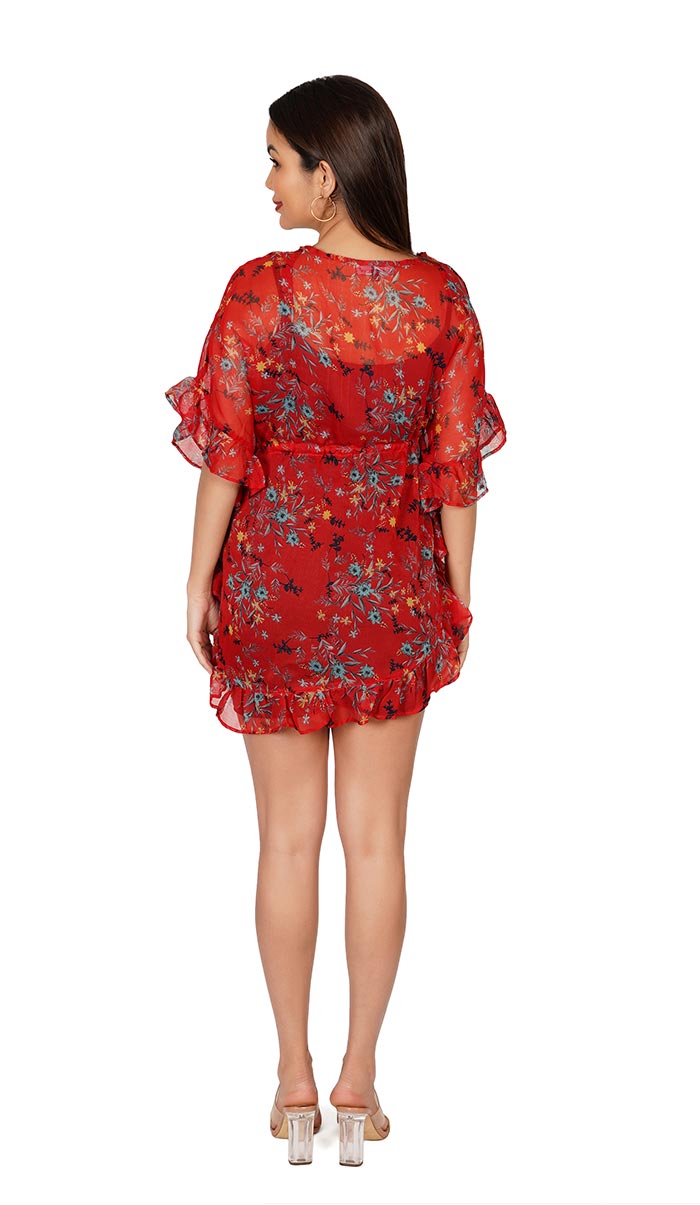 Tomato-Red-Floral-_-Kaftan-Style-Swimsuit-Coverup-Beach-Dress