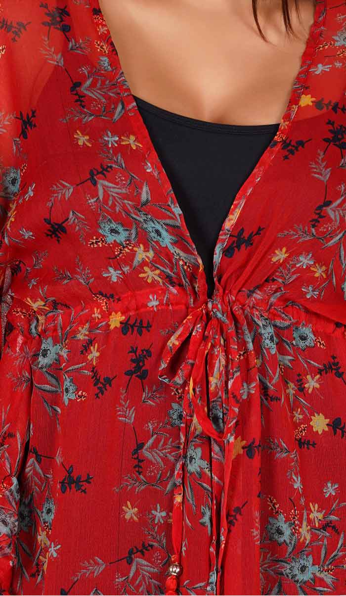 Tomato-Red-Floral-_-Kaftan-Style-Swimsuit-Coverup-Beach-Dress