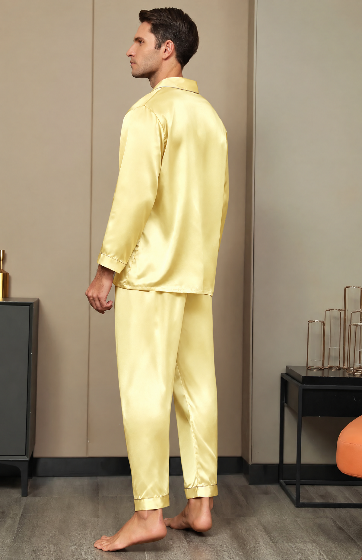 7 Shades Of Gold | Armani Satin Festive Luxury Loungewear Set for Men