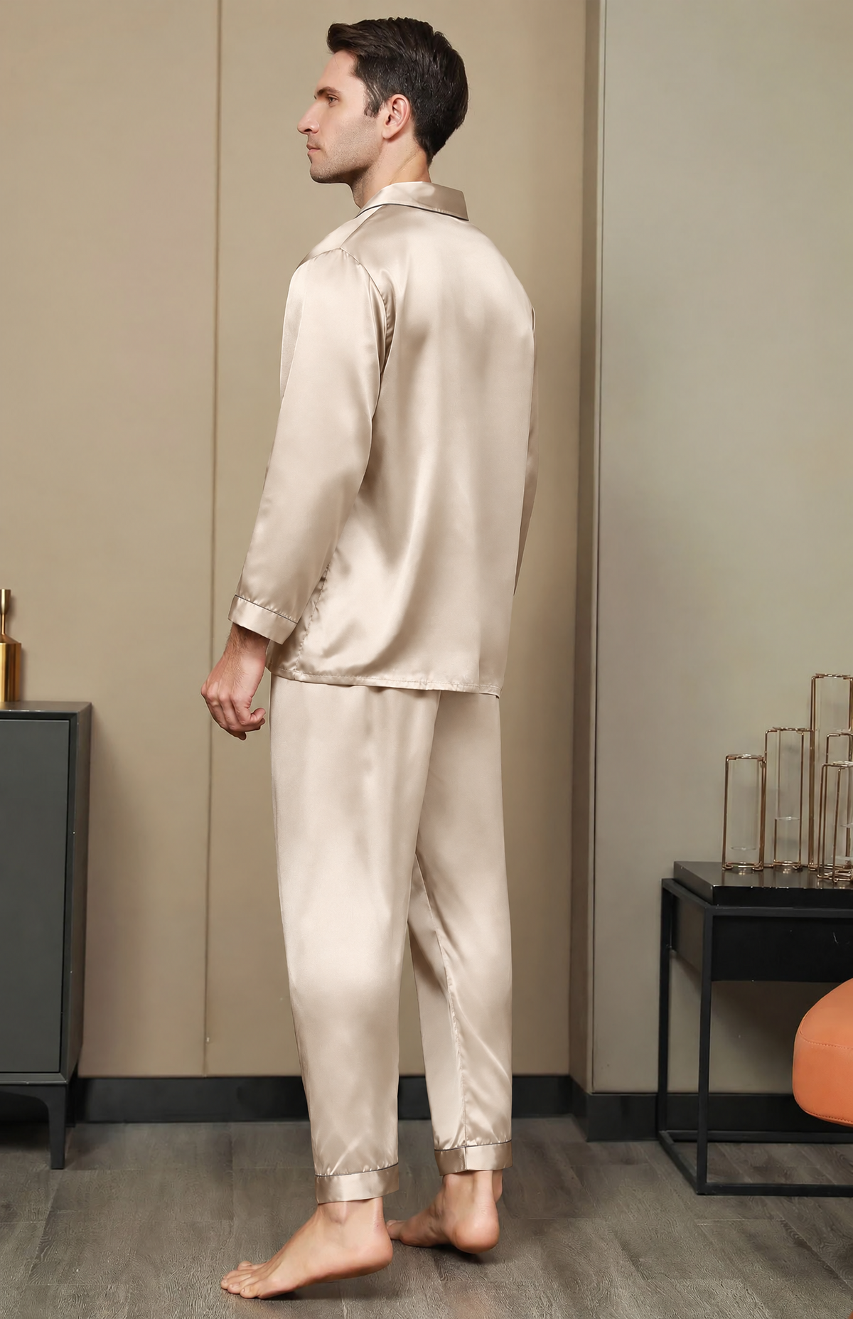 7 Shades Of Gold | Armani Satin Festive Luxury Loungewear Set for Men