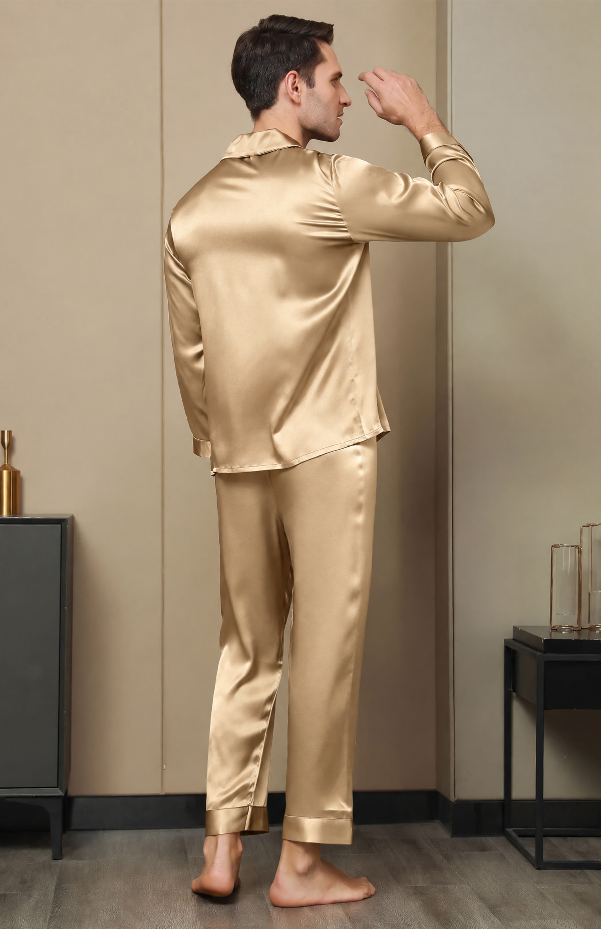7 Shades Of Gold | Armani Satin Festive Luxury Loungewear Set for Men