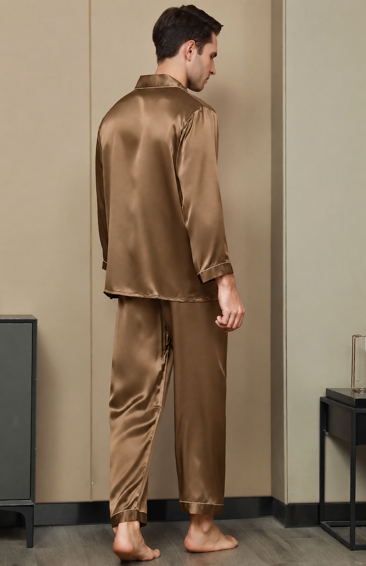 7 Shades Of Gold | Armani Satin Festive Luxury Loungewear Set for Men