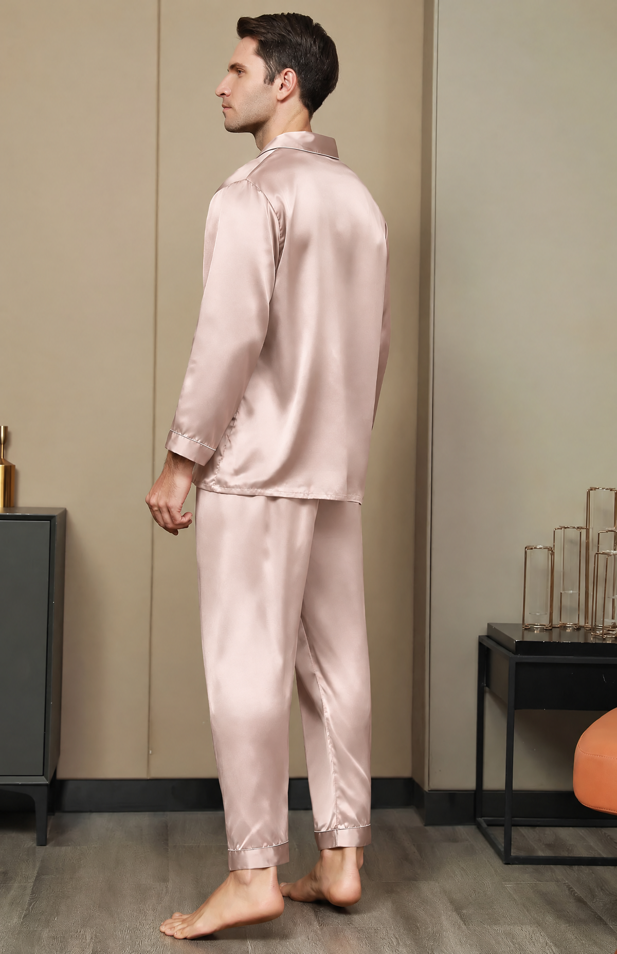 7 Shades Of Gold | Armani Satin Festive Luxury Loungewear Set for Men