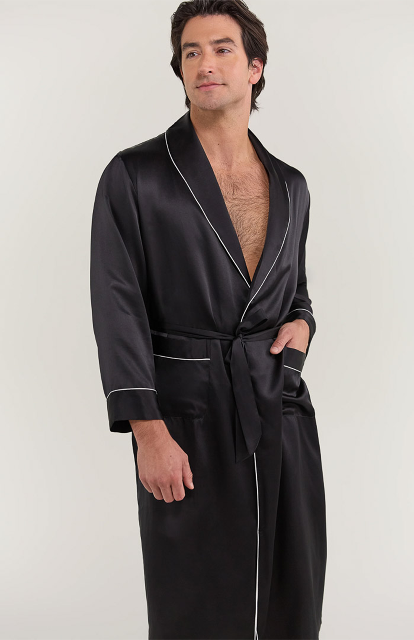 Black Satin Robe and Pyjama | Armani Satin