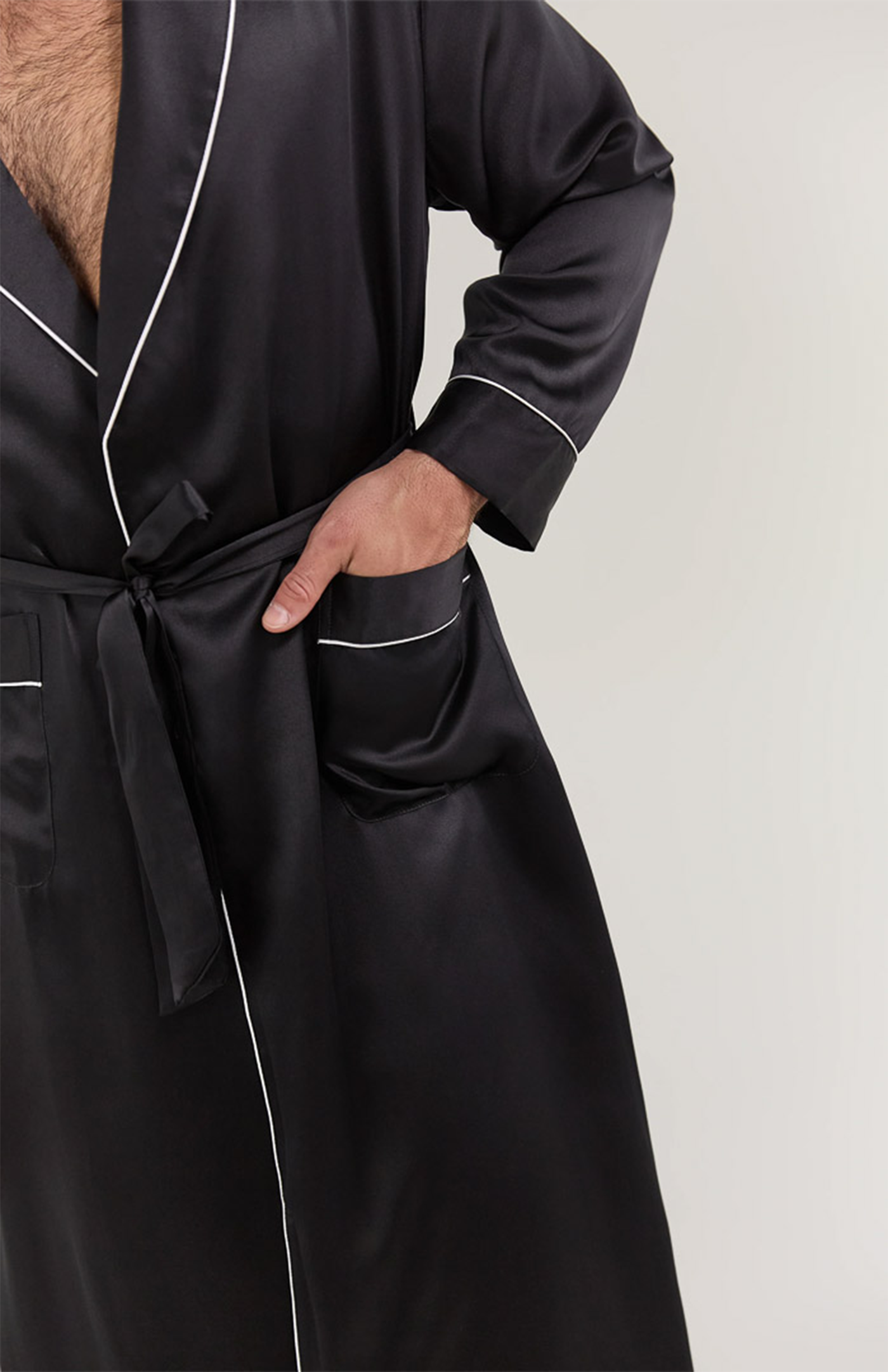 Black Satin Robe and Pyjama | Armani Satin