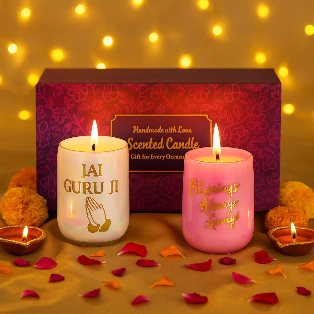 Jai Guru Ji Blessings Candle Gift Set | Festive Guru Ji Decor