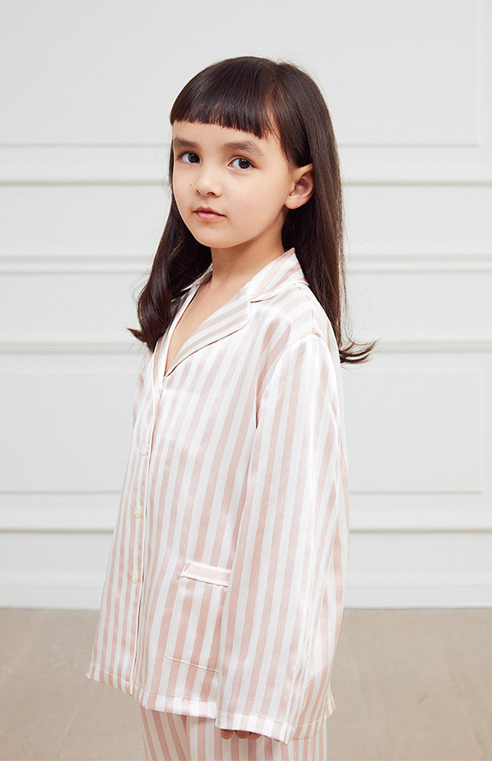 Happy Stripes Kids PJ Set | Luxe Unisex Sleepwear