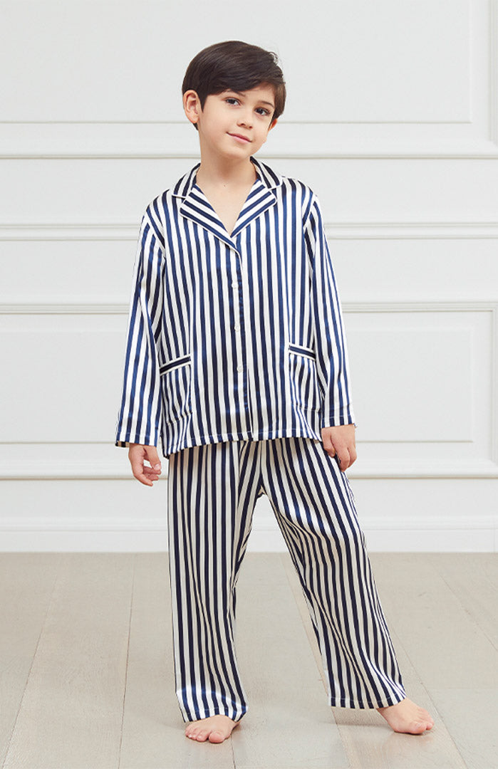 Happy Stripes Kids PJ Set | Luxe Unisex Sleepwear