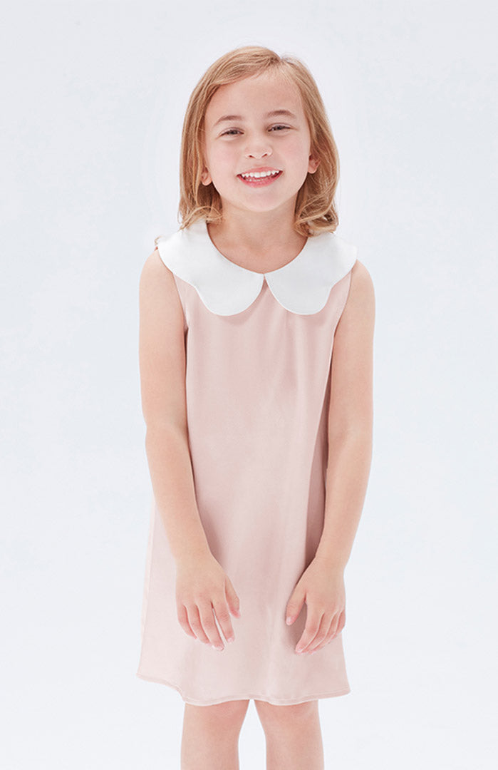 Daisy Collar Satin Dress – Kids Party & Casual Wear