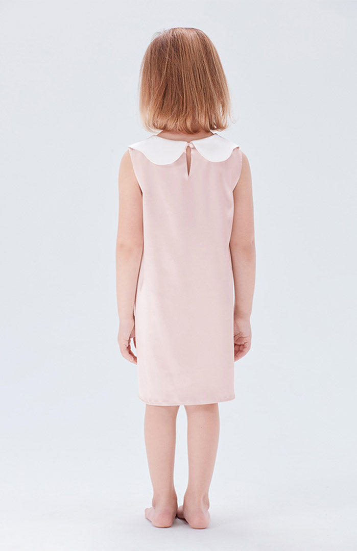 Daisy Collar Satin Dress – Kids Party & Casual Wear