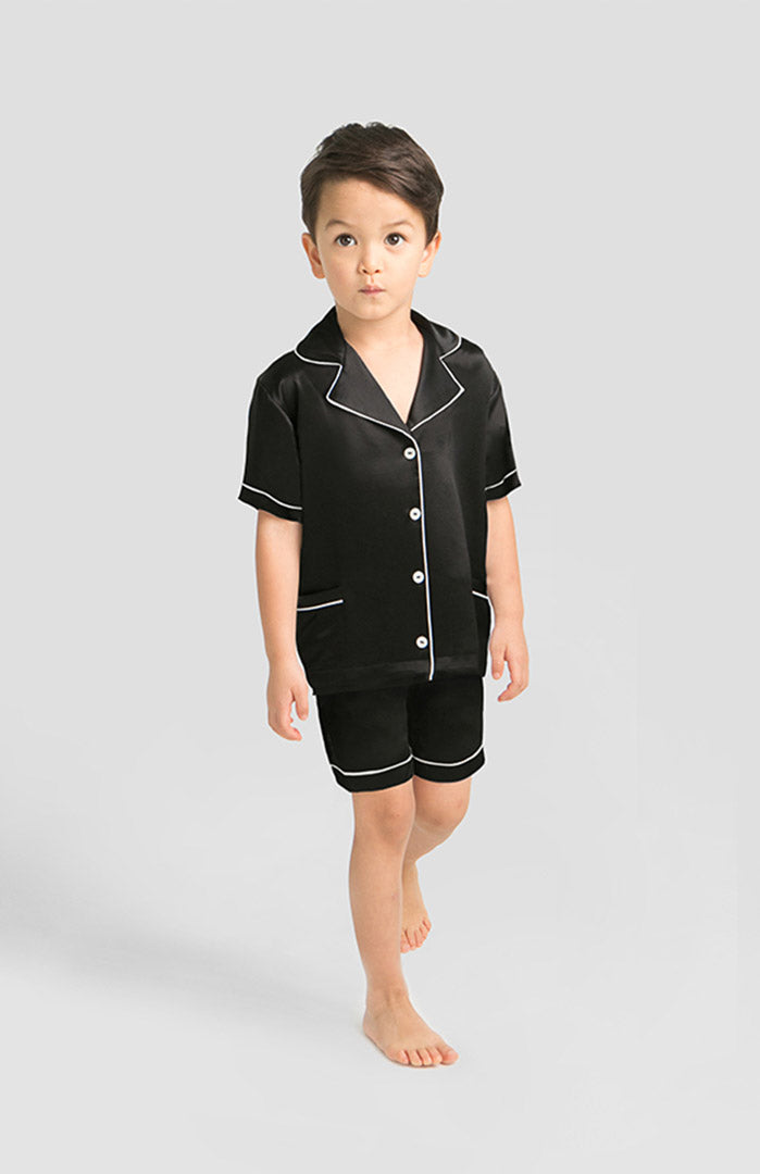 Little Gentleman Satin Set | Luxe Unisex Sleepwear