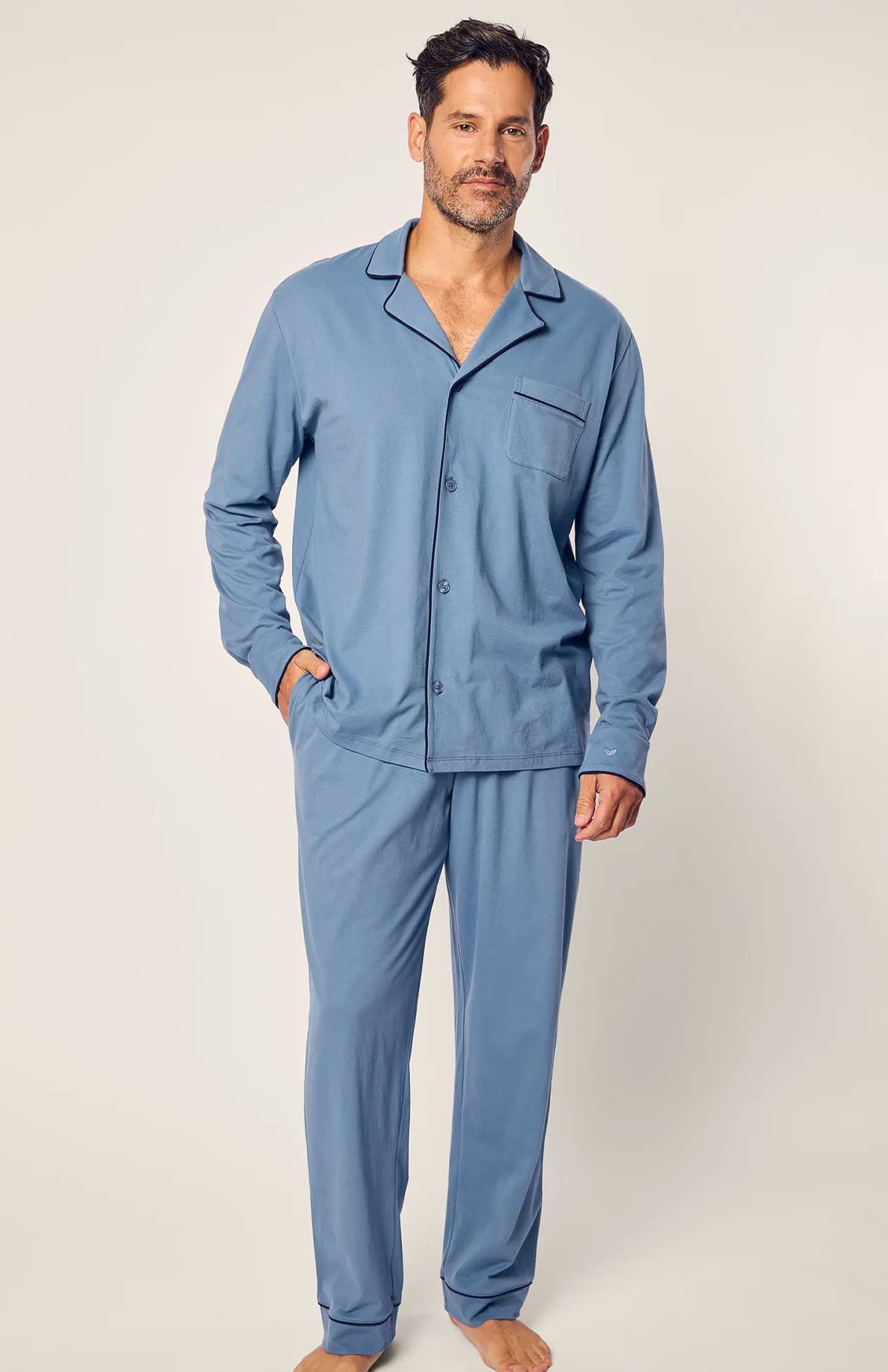 Rest Rebel | Blue Loungewear Set with Black Details | 100% Cotton