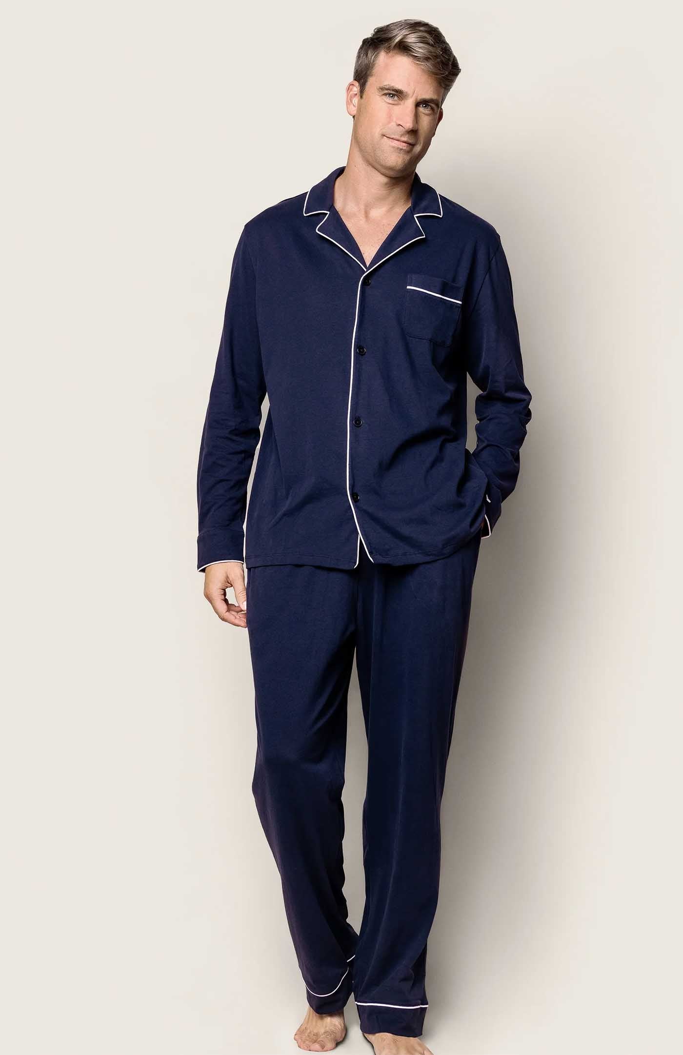 Siesta Samurai | Navy Loungewear Set with White Details | 100% Cotton