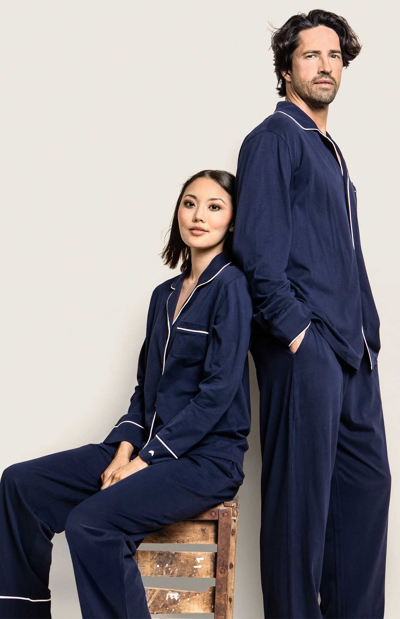 Siesta Samurai | Navy Loungewear Set with White Details | 100% Cotton