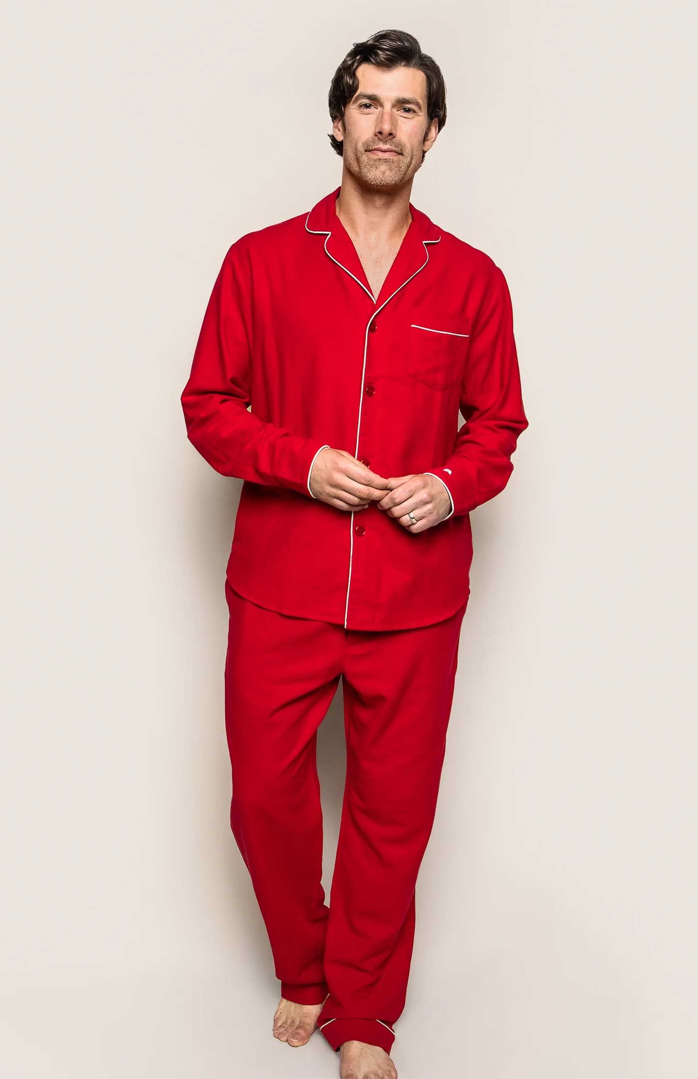 Slumber Sultan | Red Loungewear Set with White Details | 100% Cotton