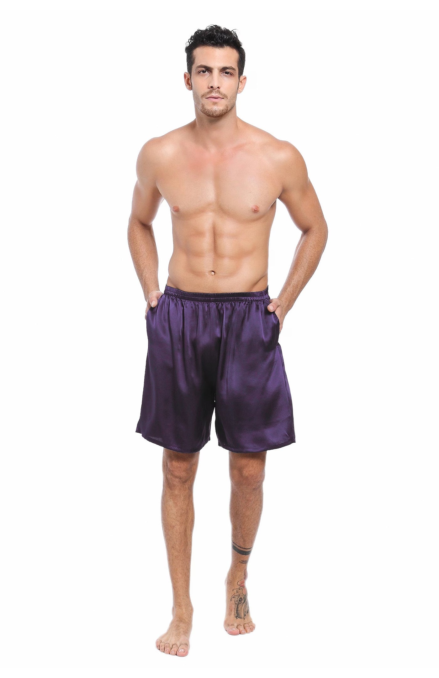Purple Aura Satin Touch Men's Comfort Boxers
