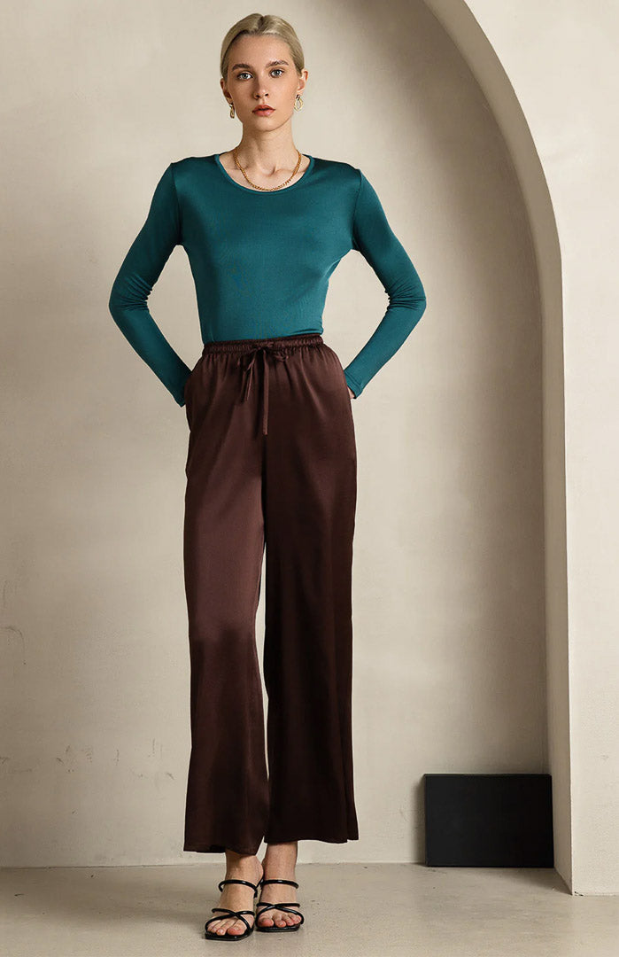 Brown Satin Drape | Comfort Lounge Pyjamas