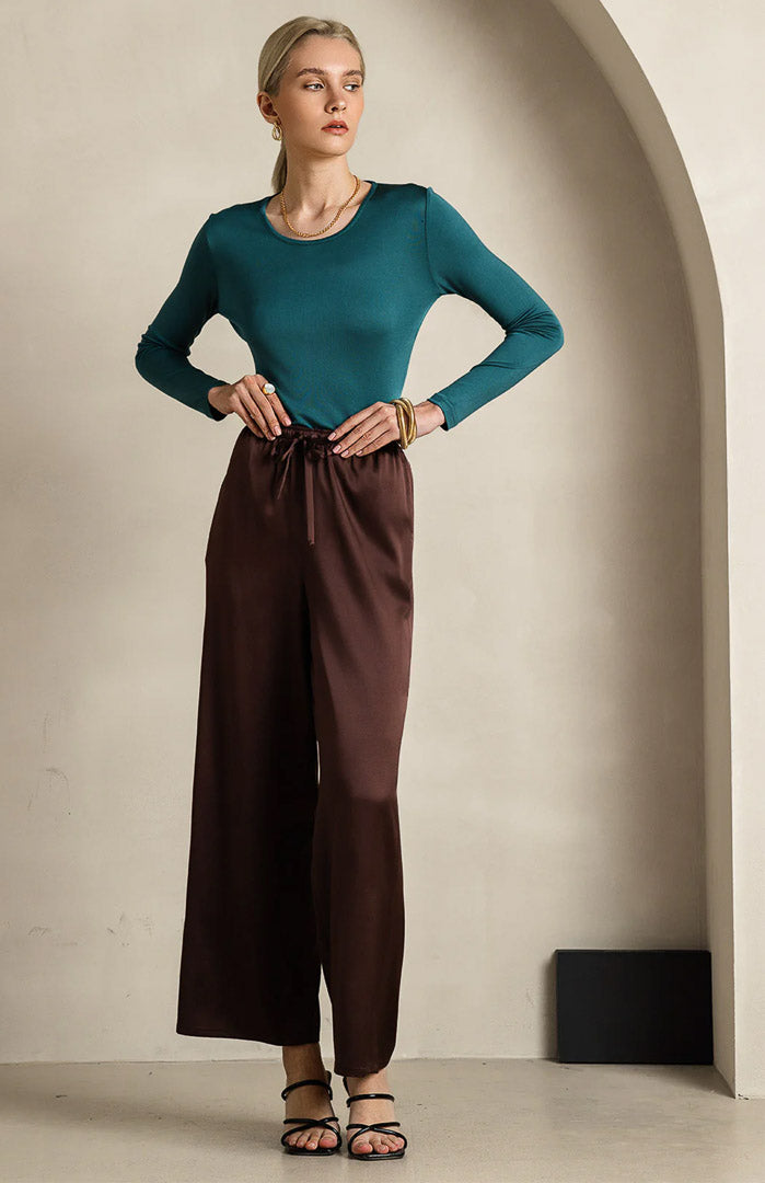 Brown Satin Drape | Comfort Lounge Pyjamas