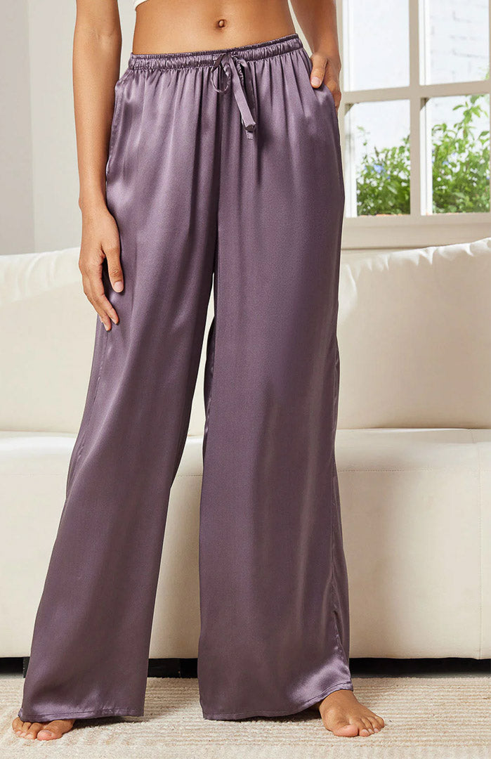 Platonic Grey Satin Drape | Comfort Lounge Pyjamas