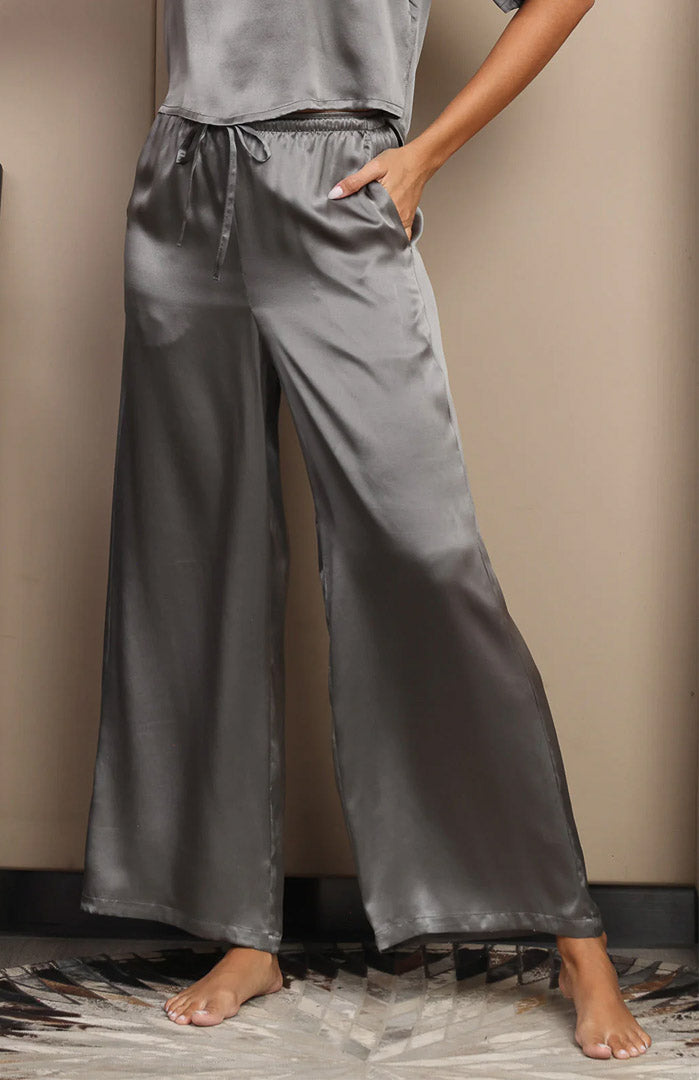 Grey Satin Drape | Comfort Lounge Pyjamas