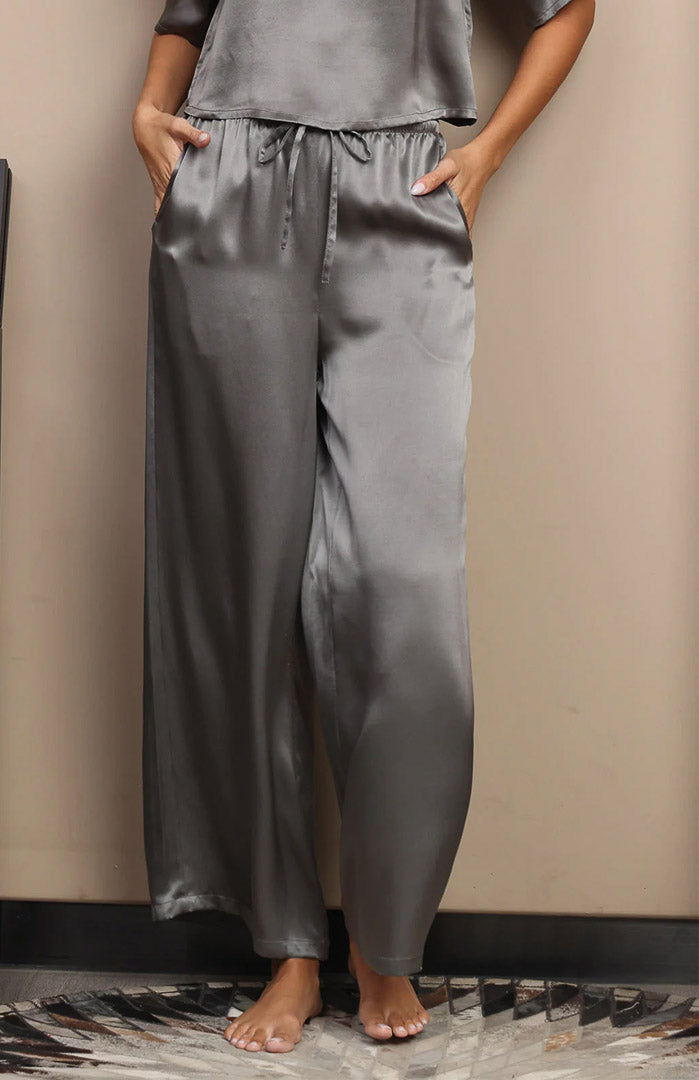 Grey Satin Drape | Comfort Lounge Pyjamas