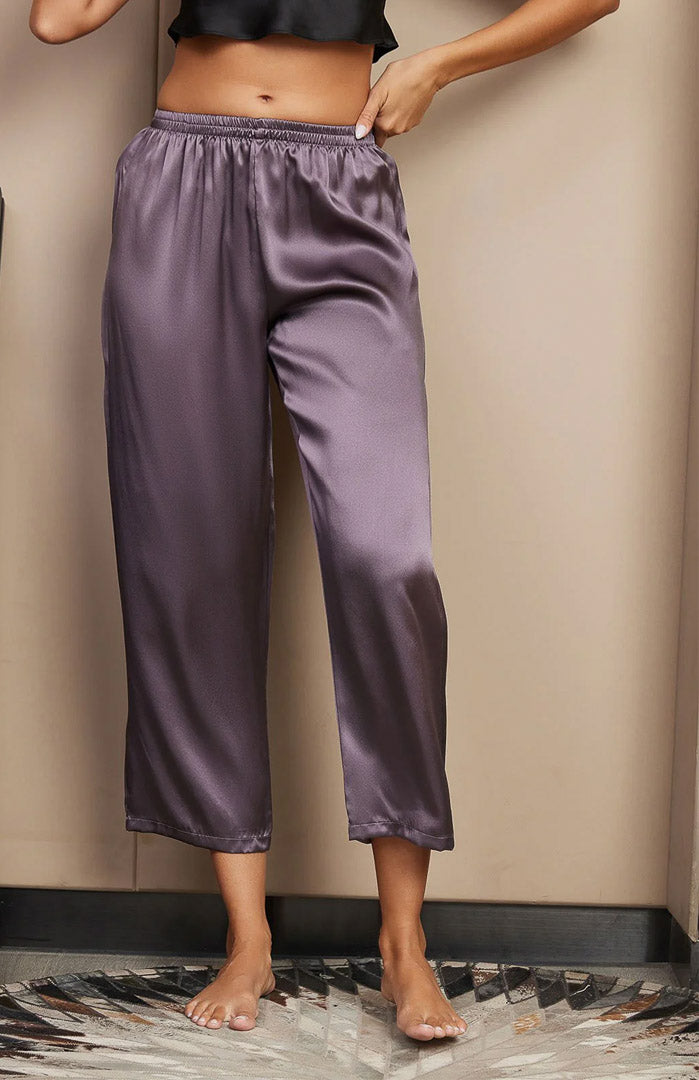 Platonic Purple Satin Drape | Satin Relaxed Fit Pyjama