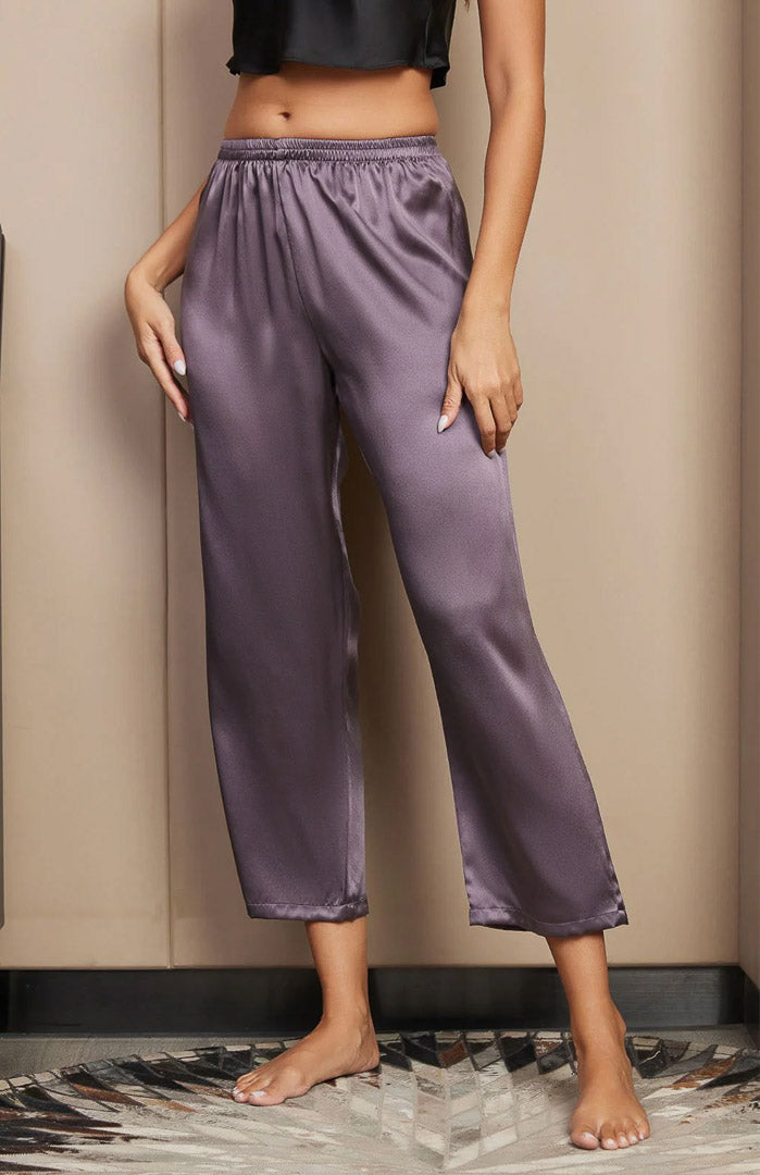 Platonic Purple Satin Drape | Satin Relaxed Fit Pyjama