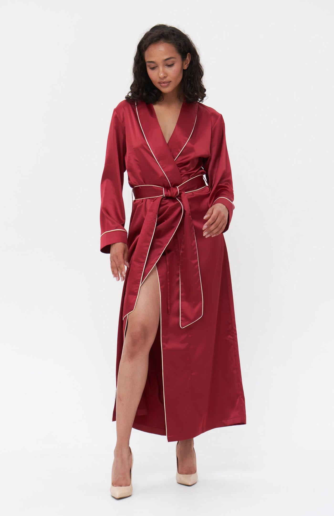 Ruby Red | Red Satin Robe