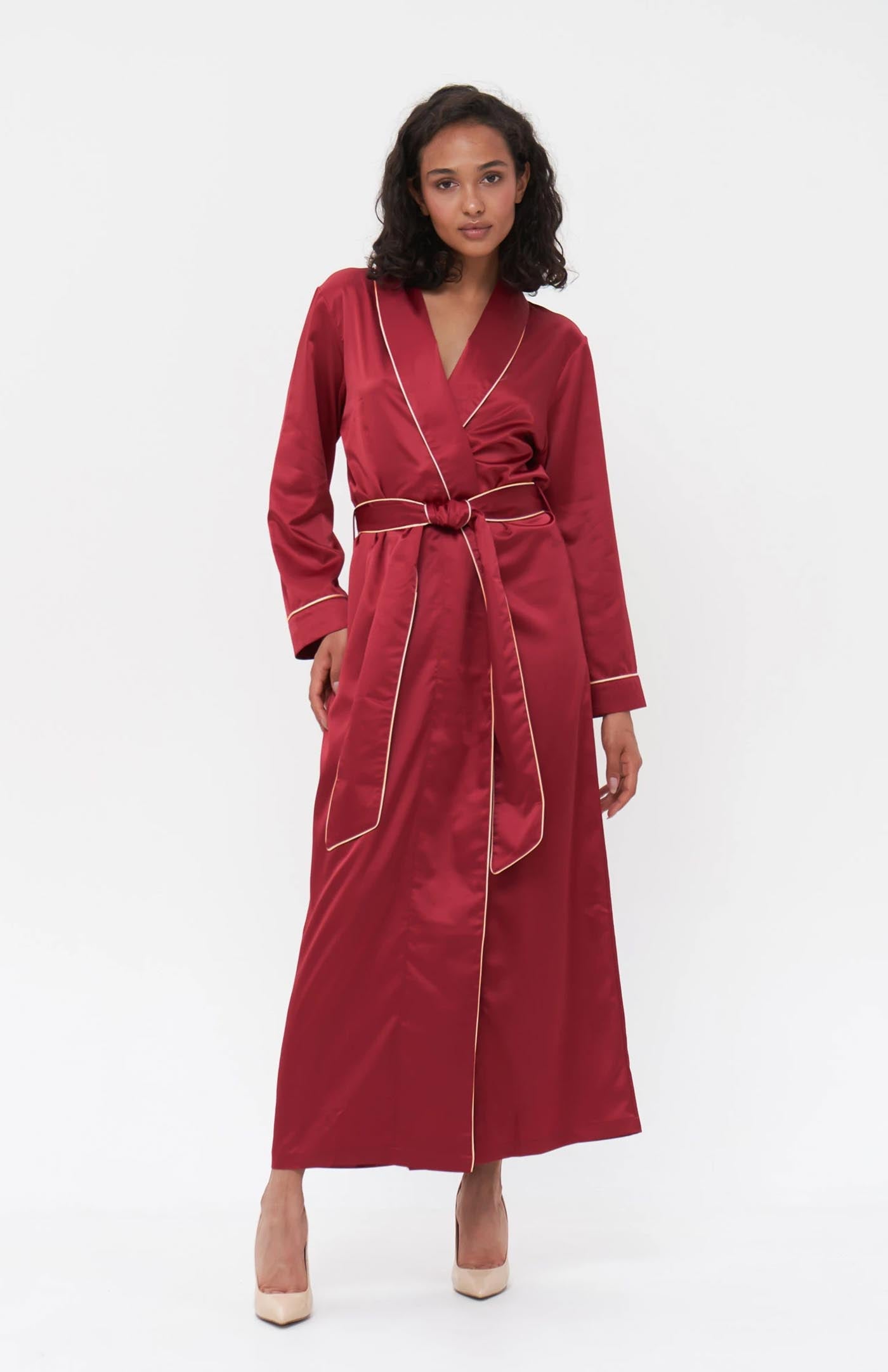 Ruby Red | Red Satin Robe