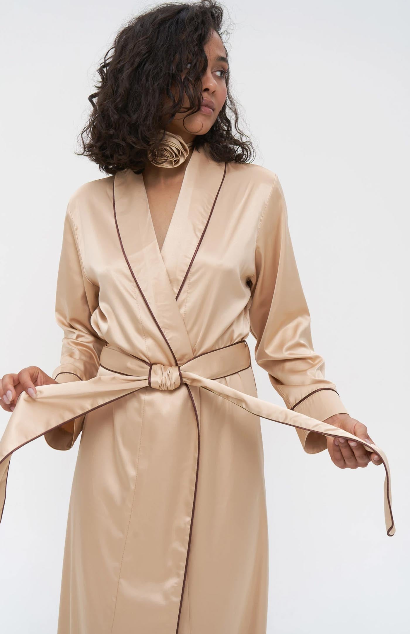 Goddess Gold | Gold Satin Robe