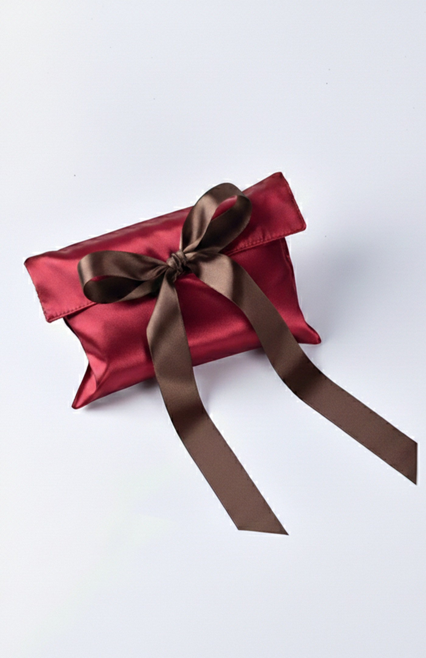 Red satin Bag with Ribbon